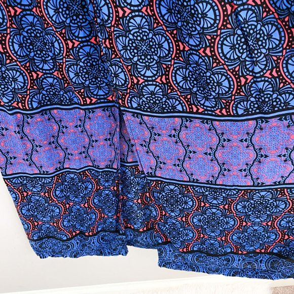 Eight Sixty For a Pea in the Pod Sleeveless Blue Red Maternity Maxi Dress Large - Picture 3 of 5